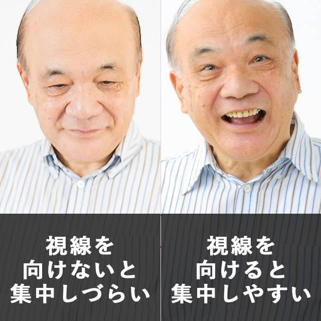 視線を向けた時と向けていないときの差。向けた時のほうが会話に集中しやすい